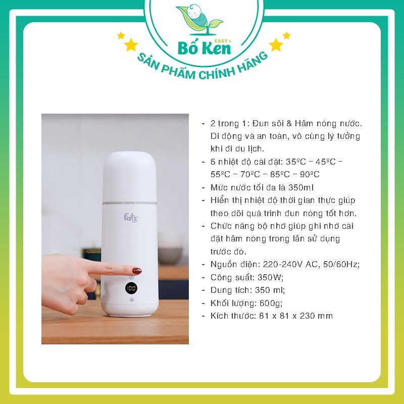 Dụng cụ đun và hâm nước pha sữa cầm tay - Mini Smart 1 - FB3622VA