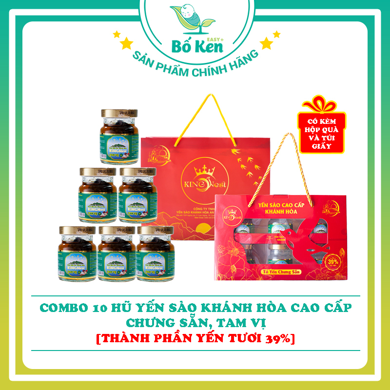 Combo 6 Hũ Yến Sào Nha Trang Chưng Sẵn Cao Cấp [Thành phần 39% Yến Tươi]