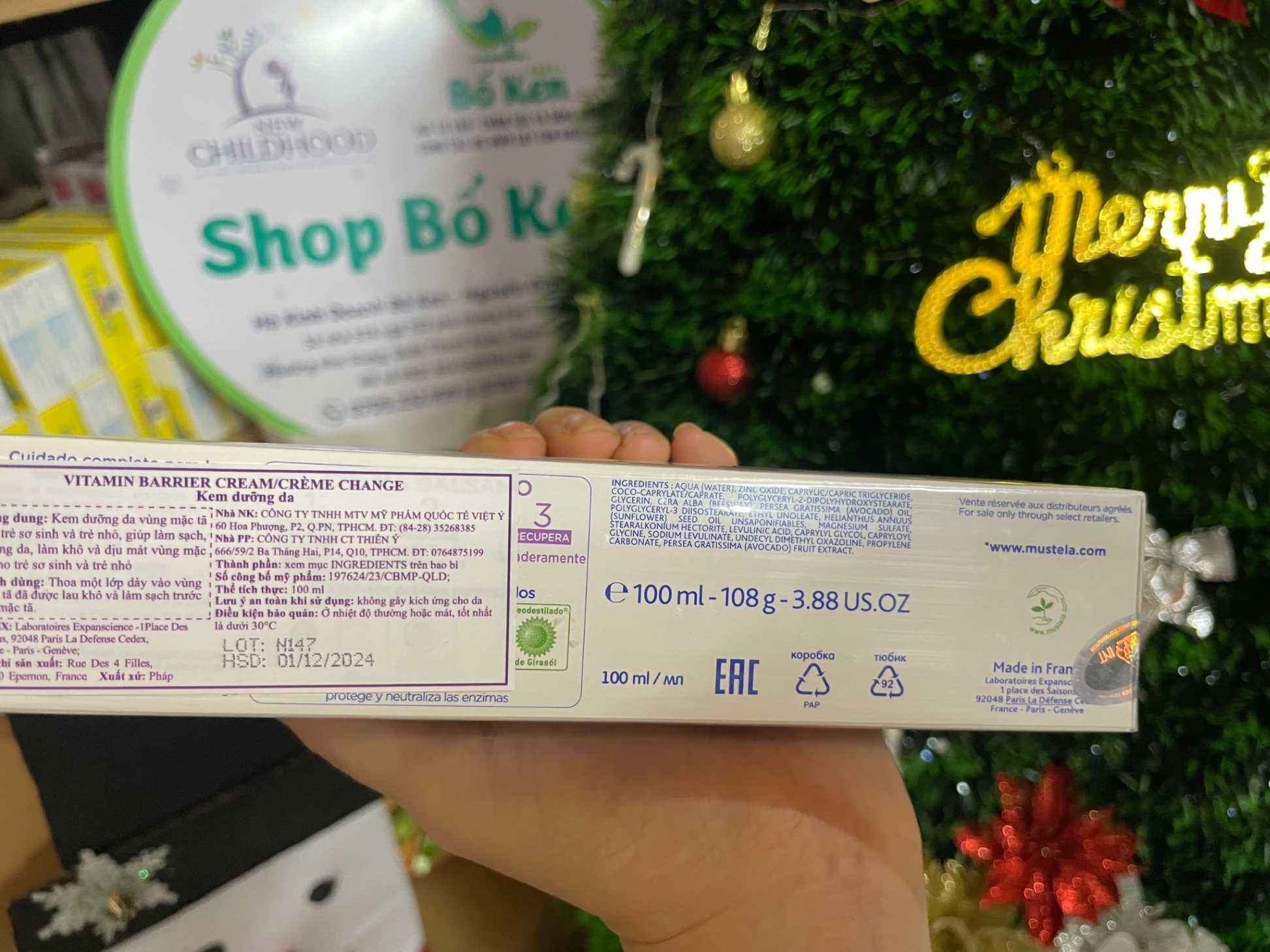 Kem Chống Hăm Mustela 123 Vitamin Barrier Cream