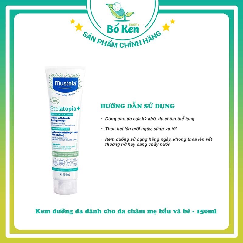 Kem dưỡng da dành cho da chàm, chàm thể tạng của Bé và Mẹ Mustela - STELATOPIA+LIPID - REPLENISHING CREAM 150ml