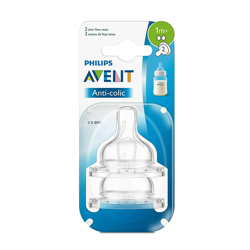 Núm bình sữa Avent Silicone cho trẻ từ 1m - 2 lỗ (Classic) - 170k