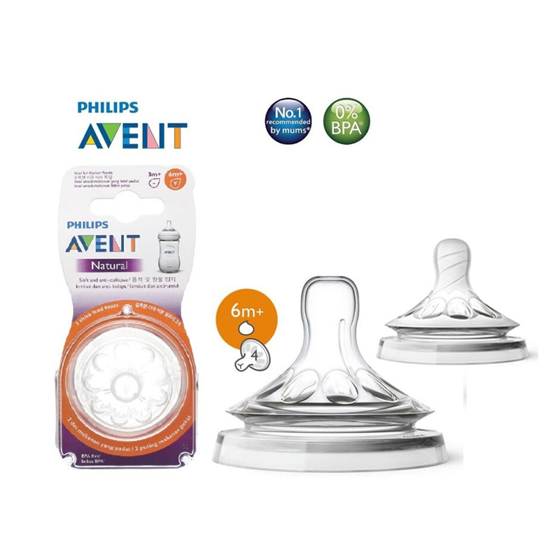 Núm bình sữa Avent Natural bản 2.0 [Mô Phỏng Ty Mẹ Tự Nhiên - Cam kết hàng chính hãng philips]