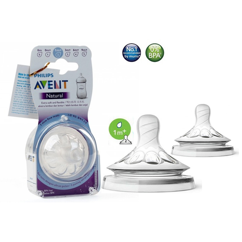 Núm bình sữa Avent Natural bản 2.0 [Mô Phỏng Ty Mẹ Tự Nhiên - Cam kết hàng chính hãng philips]