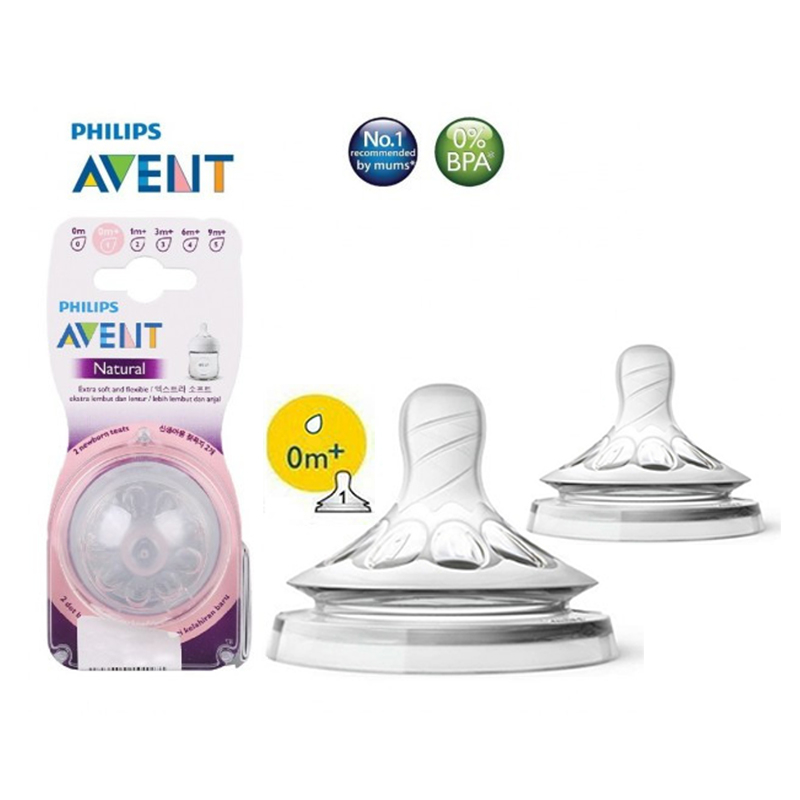 Núm bình sữa Avent Natural bản 2.0 [Mô Phỏng Ty Mẹ Tự Nhiên - Cam kết hàng chính hãng philips]