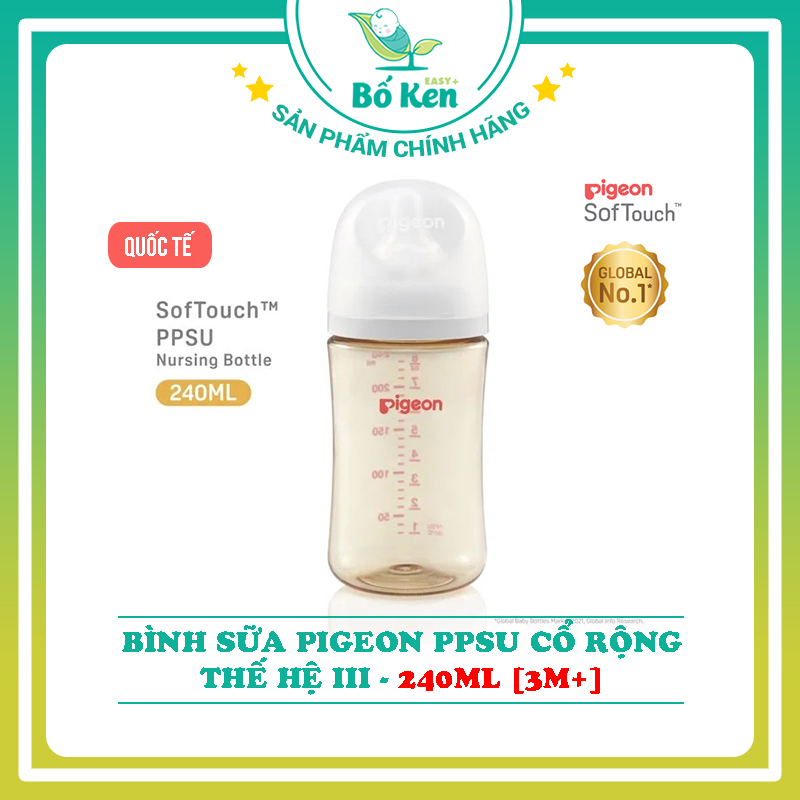 Bình Pigeon PPSU Cổ Rộng QUỐC TẾ THẾ HỆ III 240ml