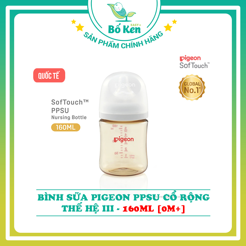 Bình Pigeon PPSU Cổ Rộng QUỐC TẾ THẾ HỆ III 160ML