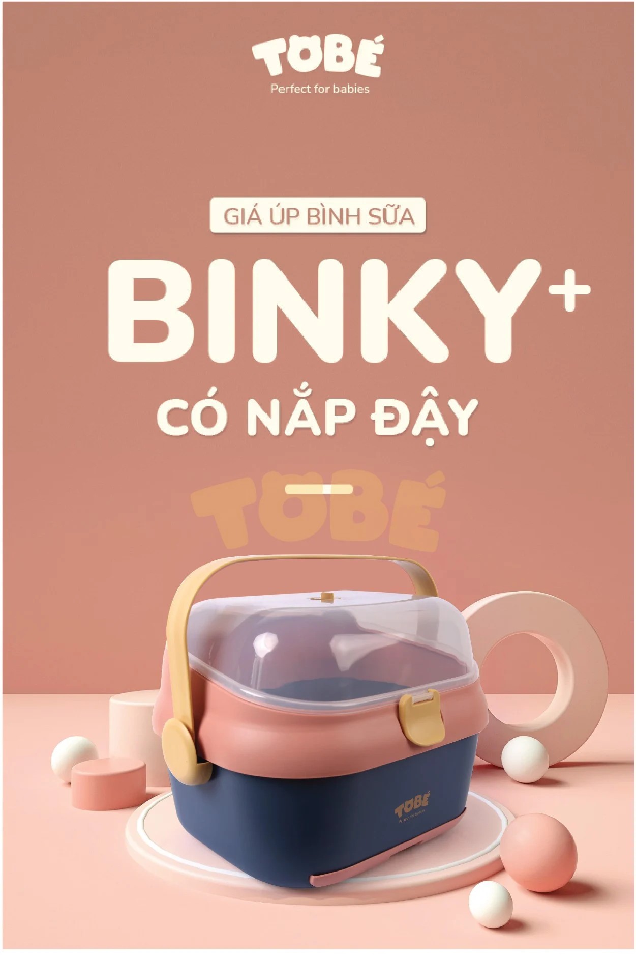 Giá úp bình sữa có nắp Binky PLUS Tobe