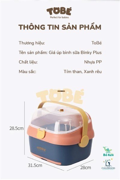 Giá úp bình sữa có nắp Binky PLUS Tobe