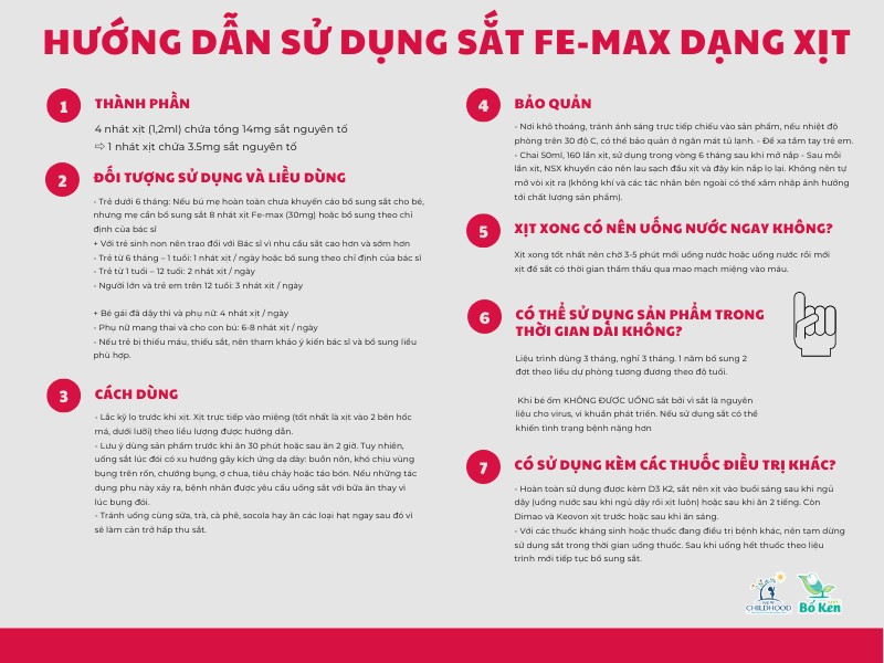 Sắt dạng xịt FE-MAX Iron Spray