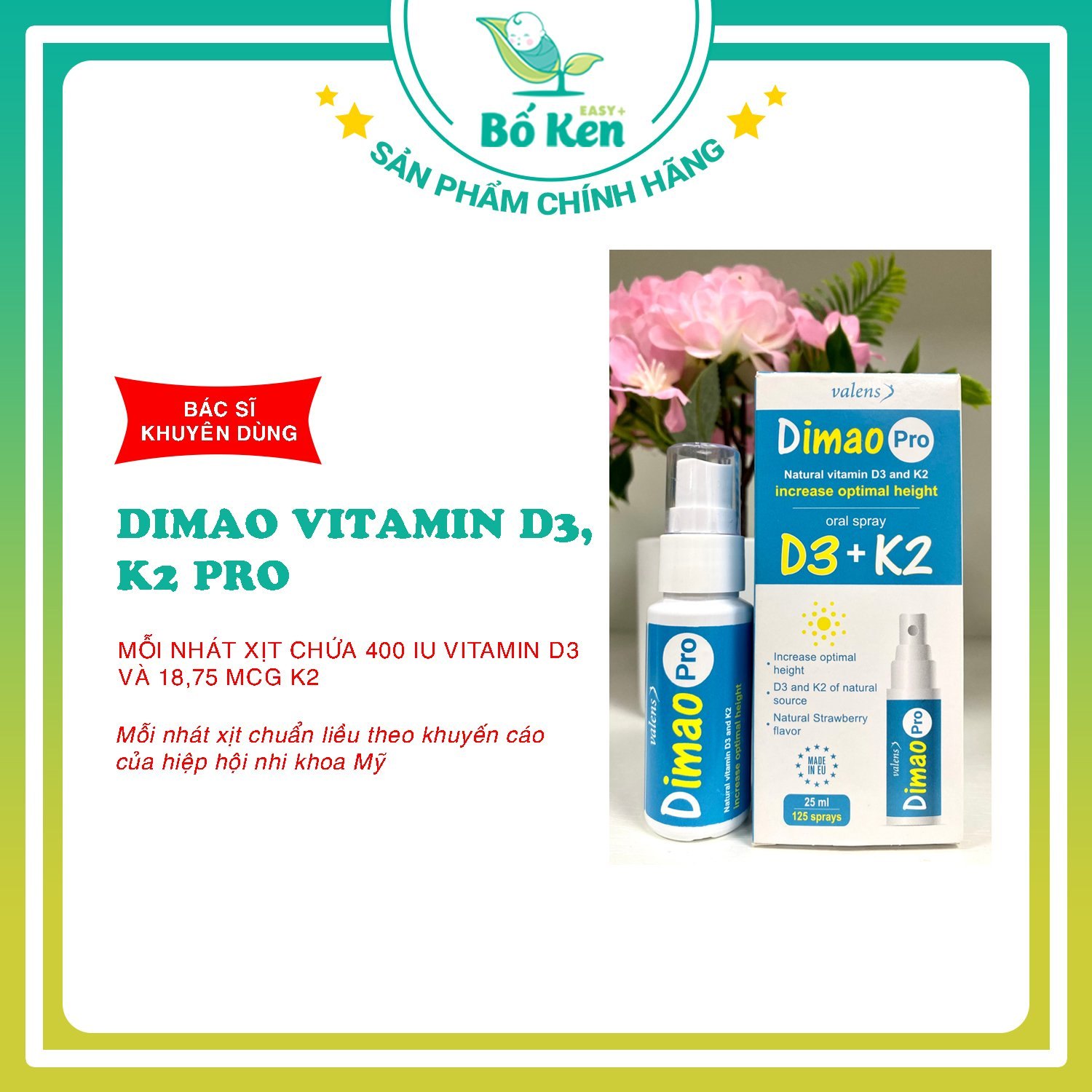 DIMAO PRO 25ml Dạng Xịt [D3+K2]