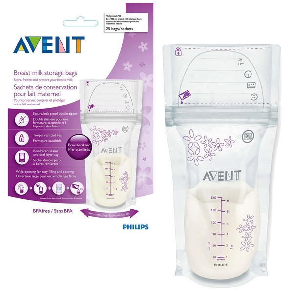 Túi trữ sữa Avent Set 25 Túi 180ml/Túi