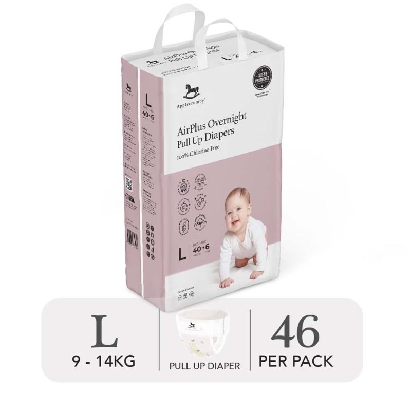 BỈM 𝗔𝗣𝗣𝗟𝗘𝗖𝗥𝗨𝗠𝗕𝗬 - Overnight 𝗠𝗘𝗚𝗔 [Bỉm Đêm] Đủ Size Cho Bé Từ Sơ Sinh-18kg [100% Hàng Cao Cấp]