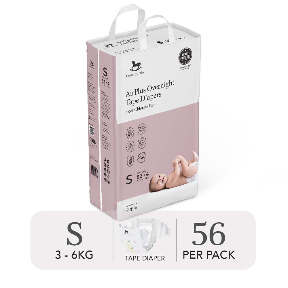 BỈM 𝗔𝗣𝗣𝗟𝗘𝗖𝗥𝗨𝗠𝗕𝗬 - Overnight 𝗠𝗘𝗚𝗔 [Bỉm Đêm] Đủ Size Cho Bé Từ Sơ Sinh-18kg [100% Hàng Cao Cấp]