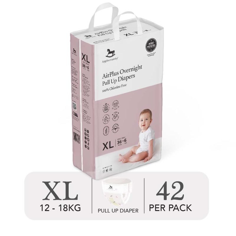 BỈM 𝗔𝗣𝗣𝗟𝗘𝗖𝗥𝗨𝗠𝗕𝗬 - Overnight 𝗠𝗘𝗚𝗔 [Bỉm Đêm] Đủ Size Cho Bé Từ Sơ Sinh-18kg [100% Hàng Cao Cấp]