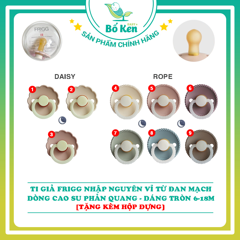 Ti giả FRIGG Tròn Cao Su 6-18m Thường - Phản Quang [Nhập khẩu chính hãng Đan Mạch]