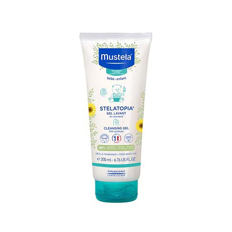 Gel tắm gội dành cho da chàm, chàm thể tạng Mustela - STELATOPIA CLEANSING GEL 200ml