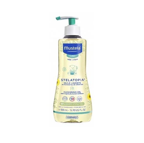 Dầu tắm dành cho da chàm, chàm thể tạng Mustela - STELATOPIA BATH OIL 500ml