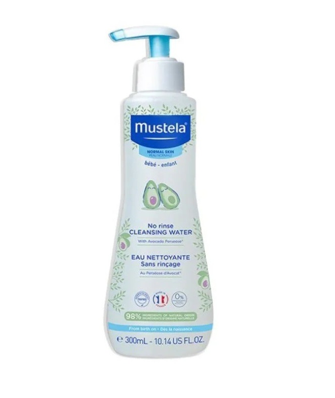 Nước làm sạch mặt và cơ thể không cần rửa lại với nước Da thường Mustela - NO RINSE CLEANSING  WATER 300ml