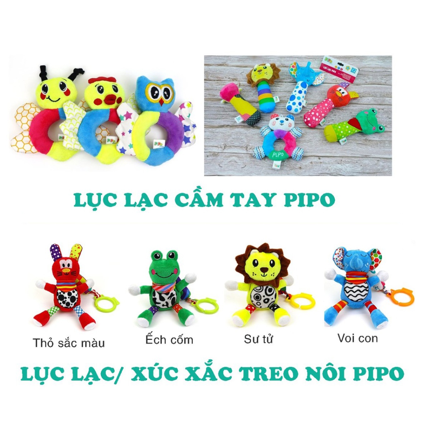 Xúc xắc Lục Lạc Vải Cầm Tay - Treo Nôi Kích Thích Đa Giác Quan Cho Bé [Sản Xuất Tại PiPo Việt Nam]