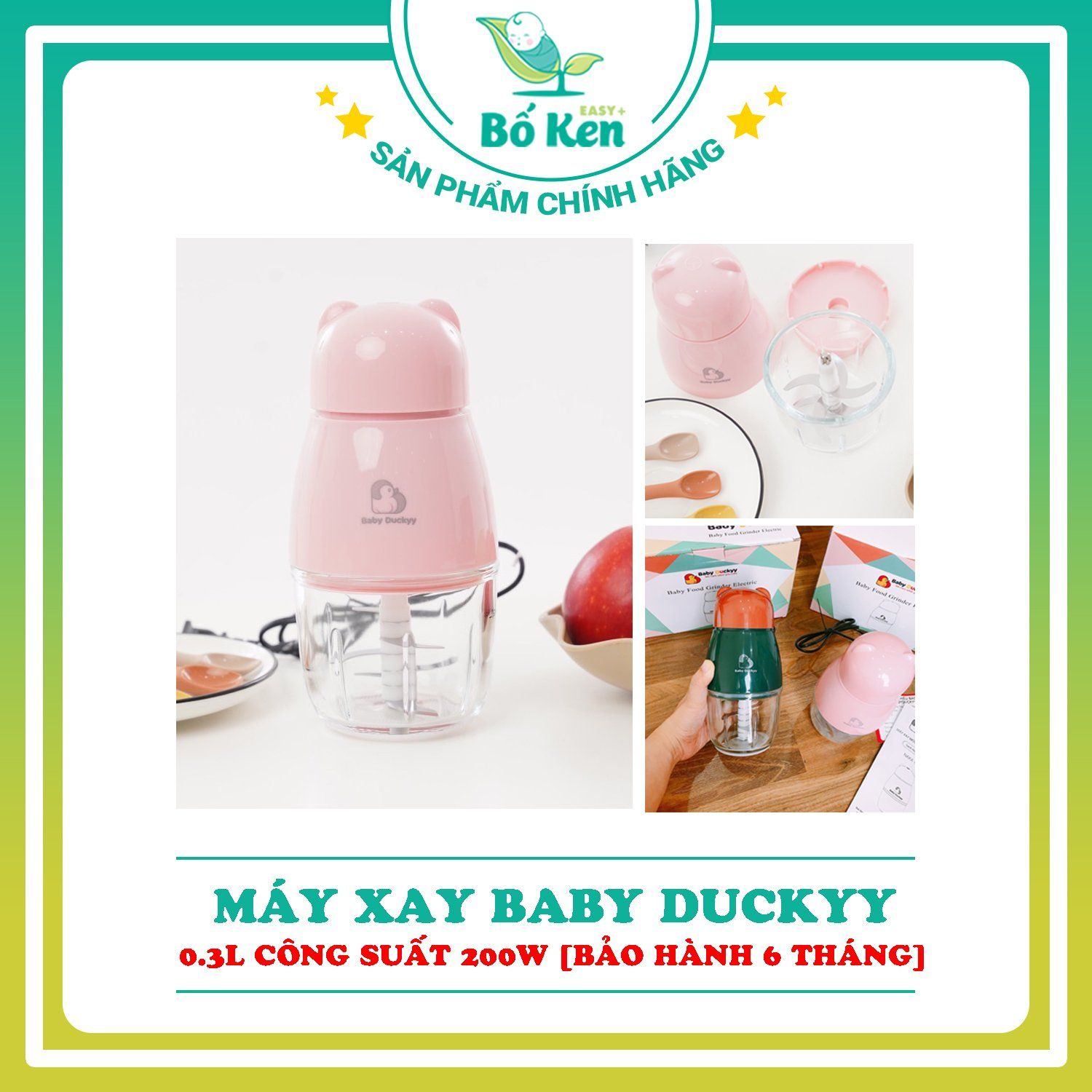 Máy xay đa năng mini BABY DUCKYY, Xay đồ ăn dặm cho bé 300ml