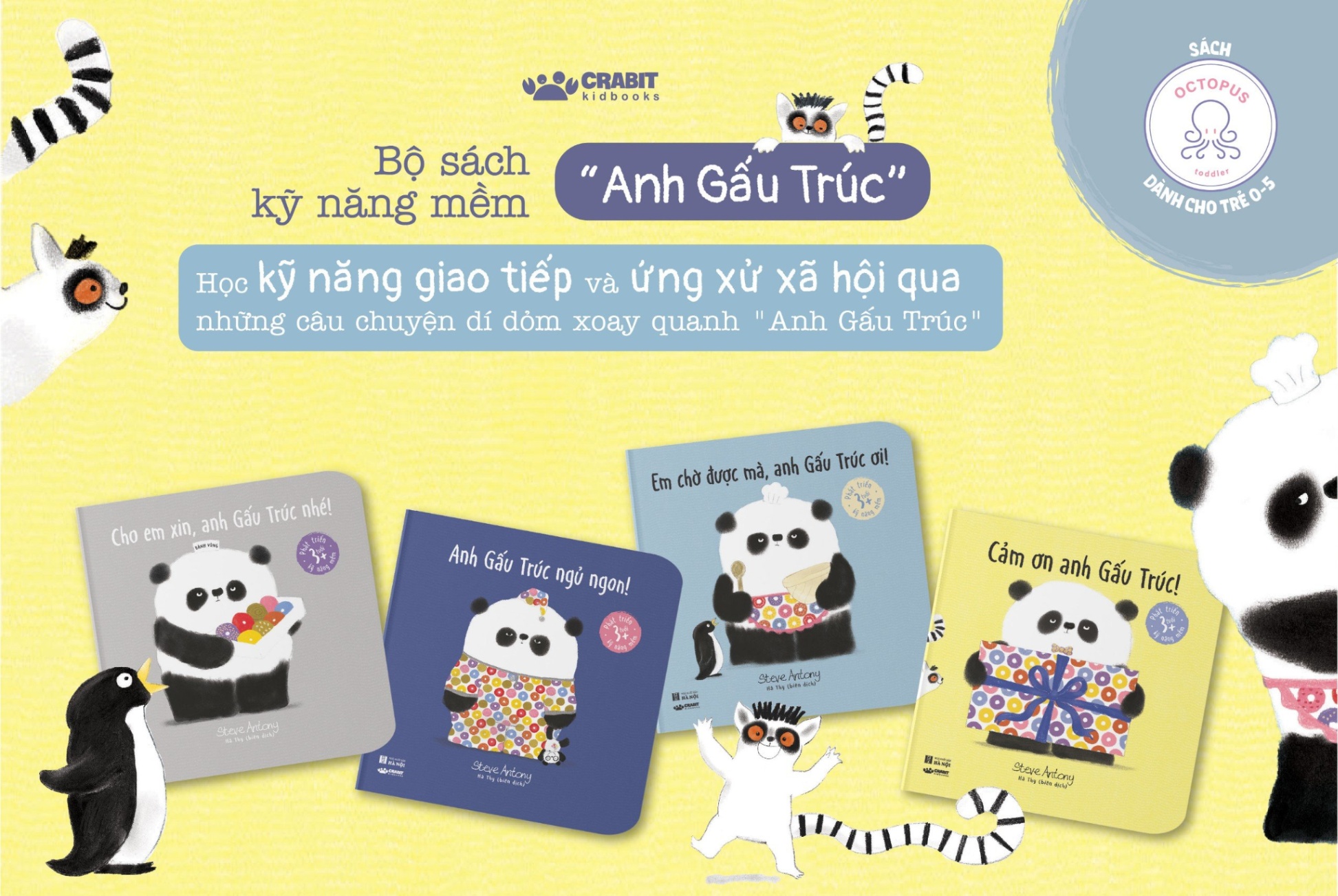 Bộ 4 cuốn Sách Kĩ Năng mềm: Anh Gấu Trúc (3 Tuổi +)