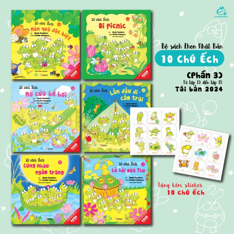 Sách bộ 6 cuốn 10 Chú Ếch - Phần 3 - Michiko Nakagawa 3-10y