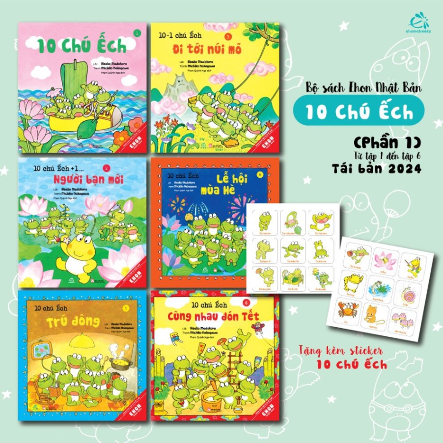 Sách bộ 6 cuốn 10 Chú Ếch - Phần 1 - Michiko Nakagawa 3-10y