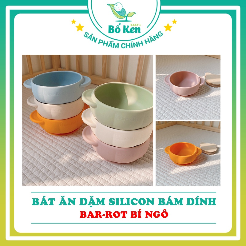 Bát ăn dặm Bar-rot silicon hít bàn Bí Ngô