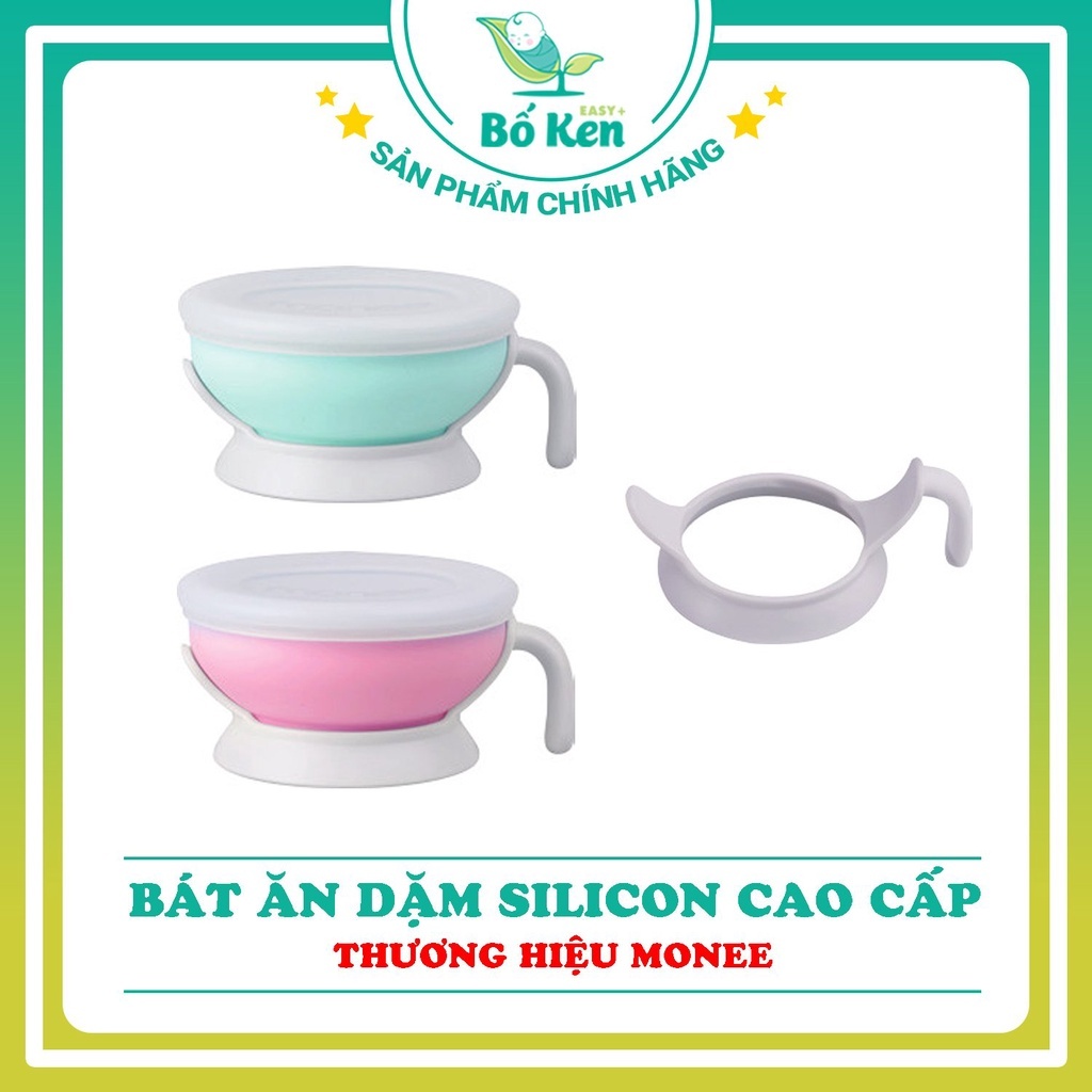 Bát Ăn Dặm Monee Silicone 150ml kèm đế nhựa