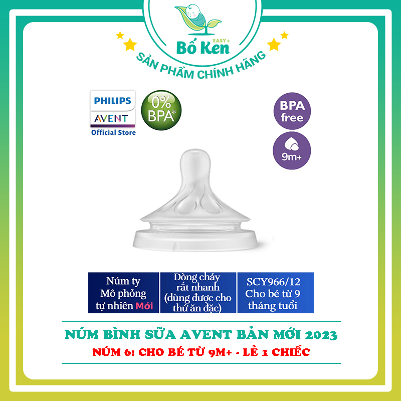 Núm bình sữa Avent Natural Mô Phỏng Ty Mẹ Tự Nhiên [Bản Mới 2023 - 100% Chính Hãng]