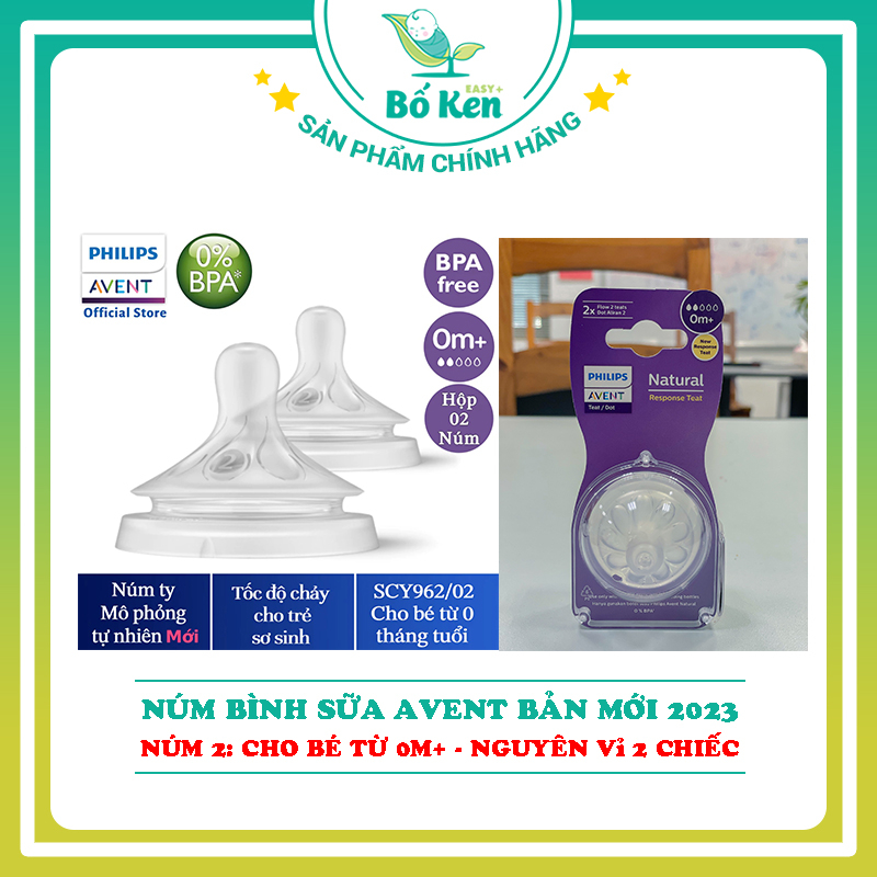 Núm bình sữa Avent Natural Mô Phỏng Ty Mẹ Tự Nhiên [Bản Mới 2023 - 100% Chính Hãng]