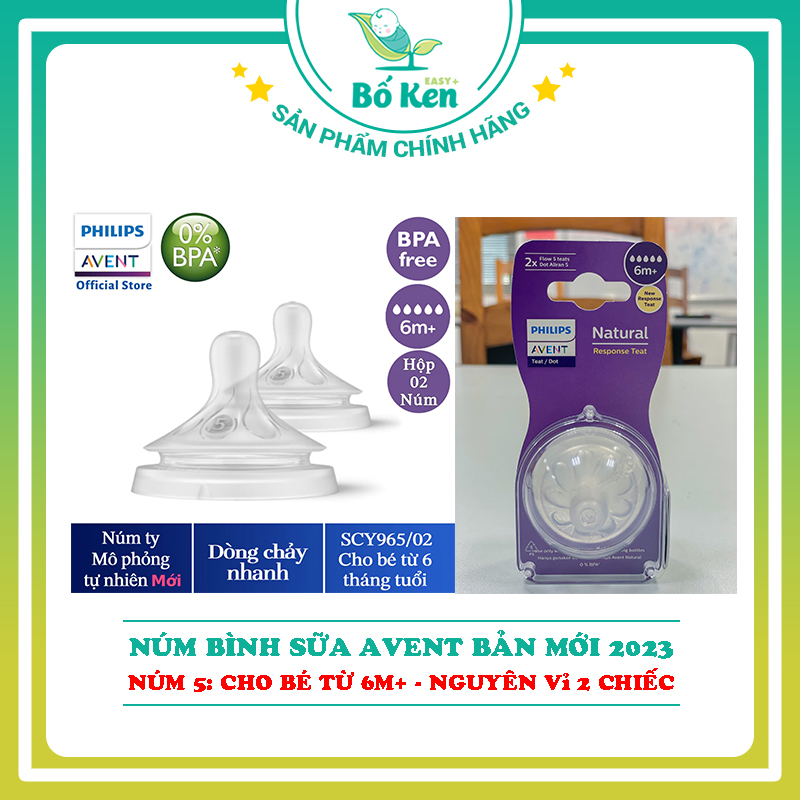 Núm bình sữa Avent Natural Mô Phỏng Ty Mẹ Tự Nhiên [Bản Mới 2023 - 100% Chính Hãng]