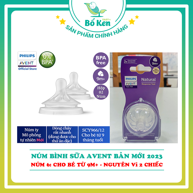 Núm bình sữa Avent Natural Mô Phỏng Ty Mẹ Tự Nhiên [Bản Mới 2023 - 100% Chính Hãng]