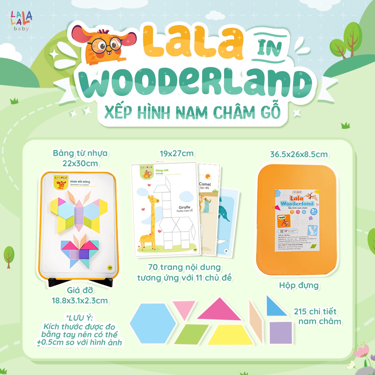 Xếp hình gỗ nam châm Lala wonderland 215 chi tiết