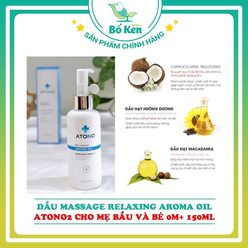 Dầu Massage Relaxing Aroma Oil Atono2 Cho Mẹ Bầu Và Bé 0M+ 150ml