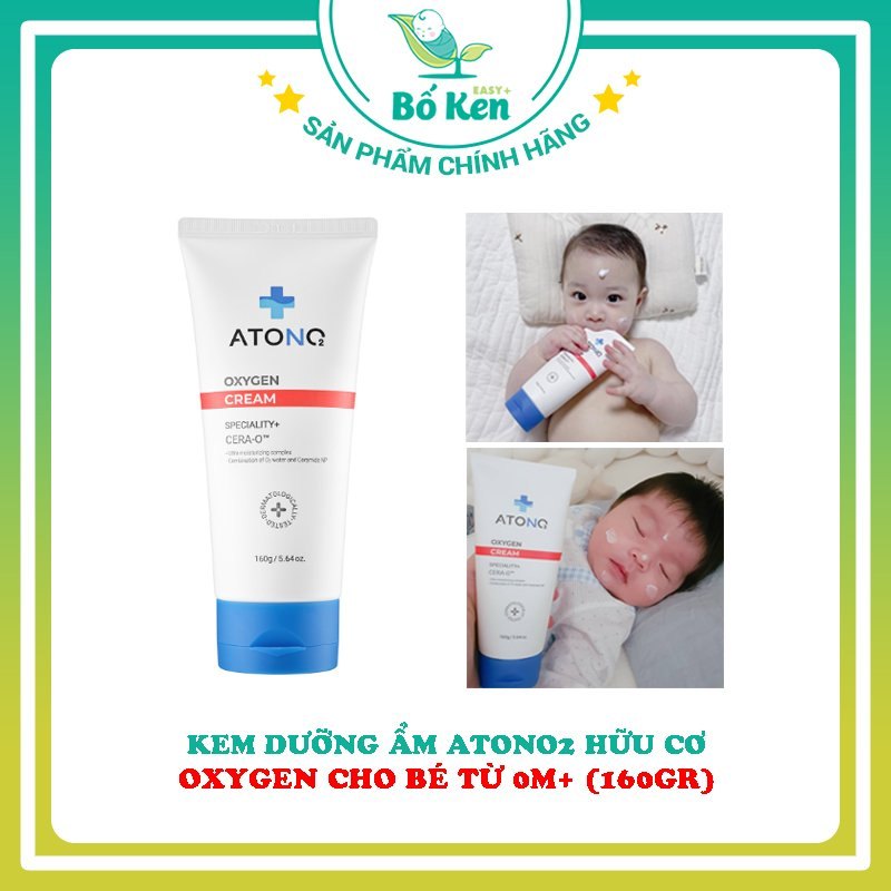 Kem dưỡng ẩm Atono2 hữu cơ chuyên biệt Oxygen cho bé từ 0m+ (160gr)