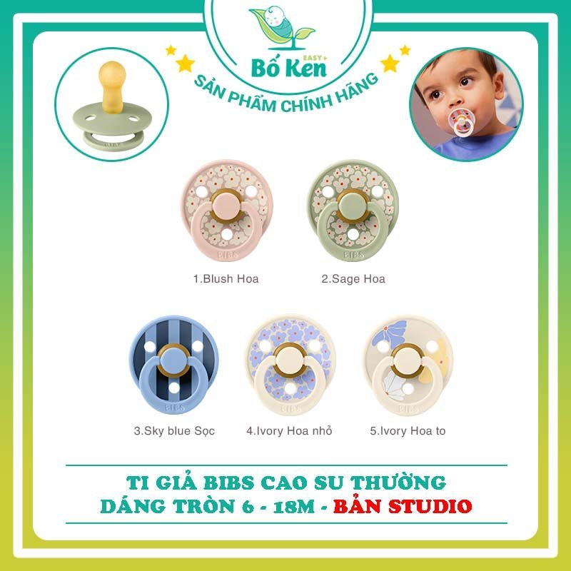 Ti giả BIBS Colour Tròn Cao Su - Bản Mới STUDIO