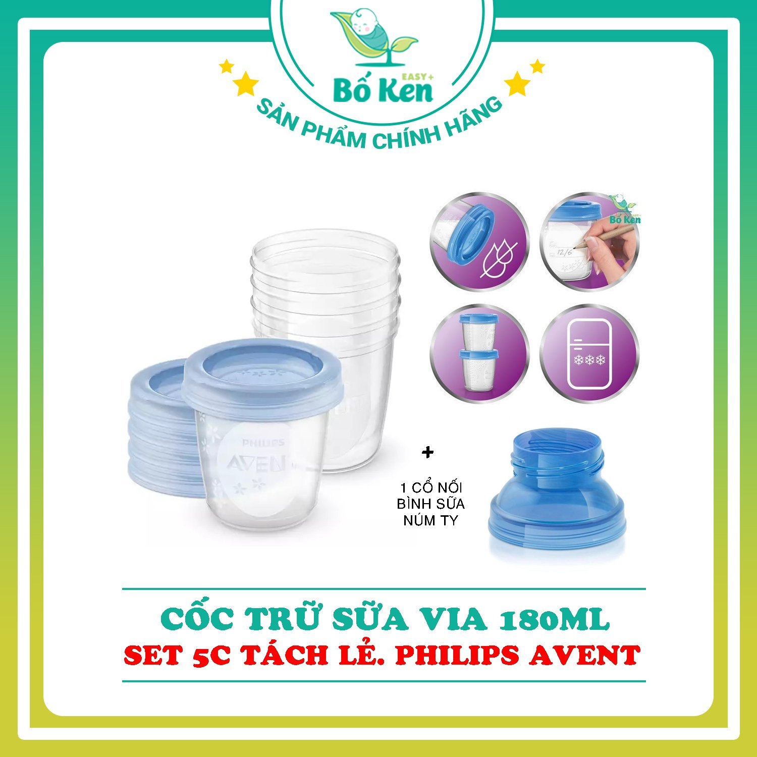 Cốc trữ sữa nhựa PP Philips Avent [Hàng Chính Hãng]