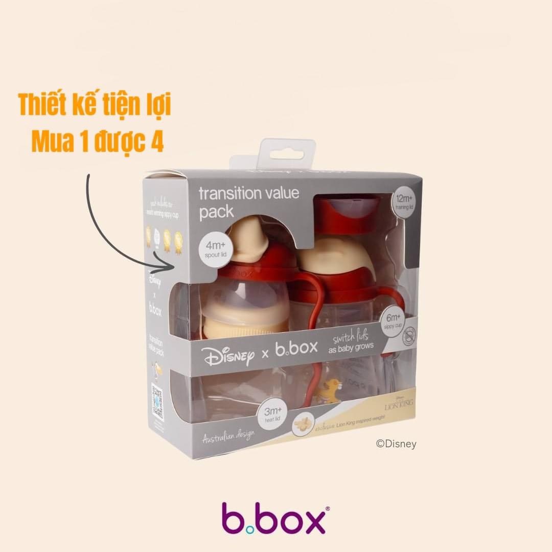 Bộ bình nước BBOX 4 nắp thay thế tiện dụng cho bé từ 4 tháng đến 3 tuổi