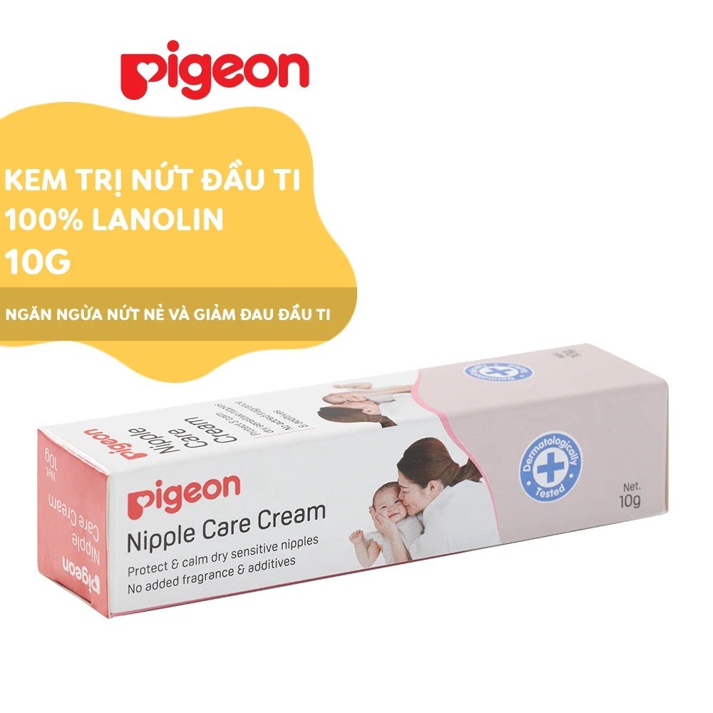 Kem dưỡng ẩm và trị nứt đầu ti 100% Lanolin 10g (Pigeon Nipple Care Cream)