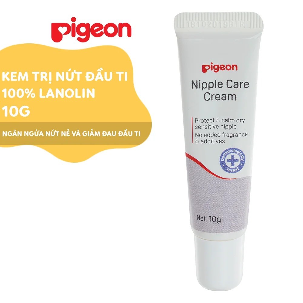 Kem dưỡng ẩm và trị nứt đầu ti 100% Lanolin 10g (Pigeon Nipple Care Cream)