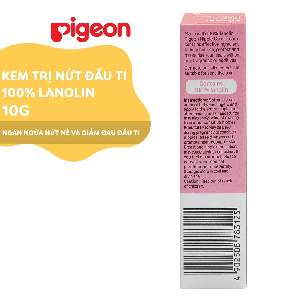 Kem dưỡng ẩm và trị nứt đầu ti 100% Lanolin 10g (Pigeon Nipple Care Cream)