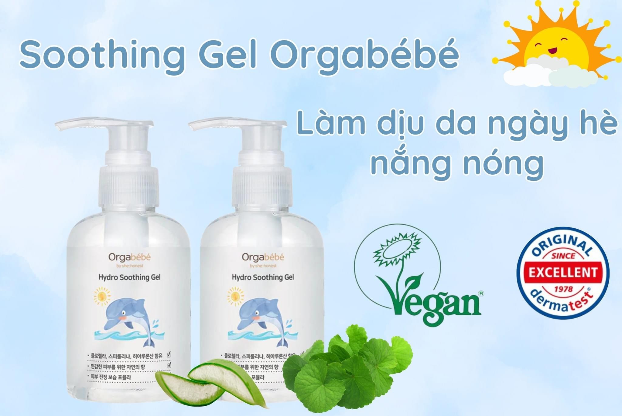 Gel lô hội đa năng làm dịu da cho trẻ em 150ml (Orgabebe Hydro Soothing Gel)