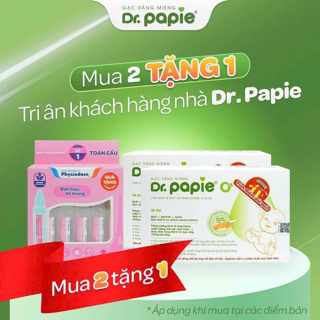 Combo 2 Gạc rơ lưỡi Dr Papie + Hàng Tặng