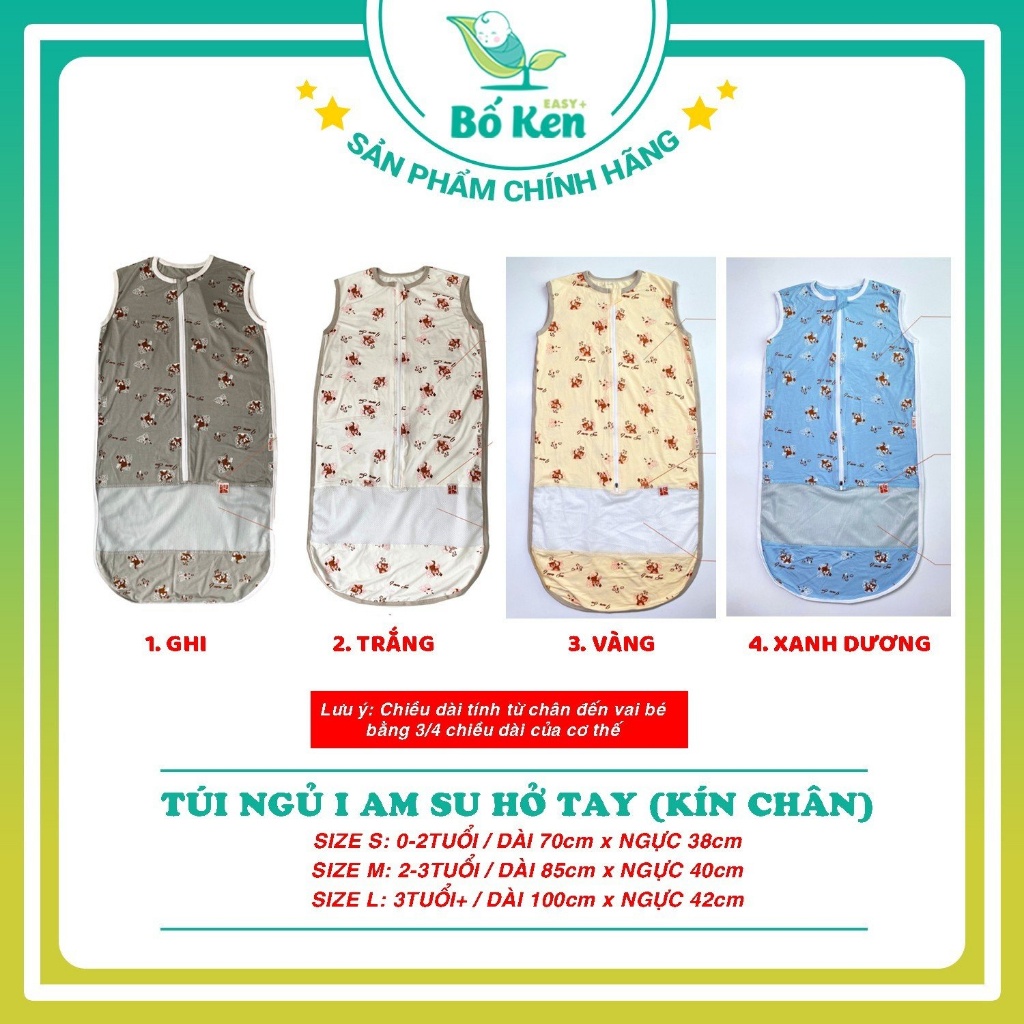 Túi ngủ IAMSU hở tay (Kín chân/Kín chân)