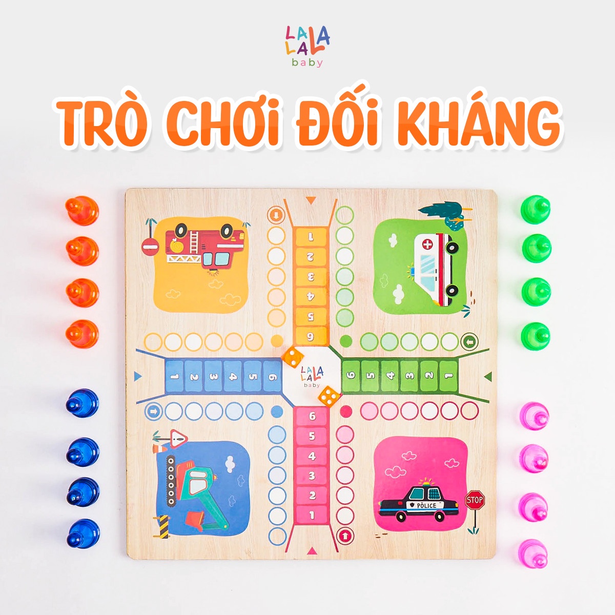 Bộ cờ Lala Boardgame 2 in 1 cờ caro và cờ cá ngựa cho bé từ 3 tuổi [Lalala Baby]