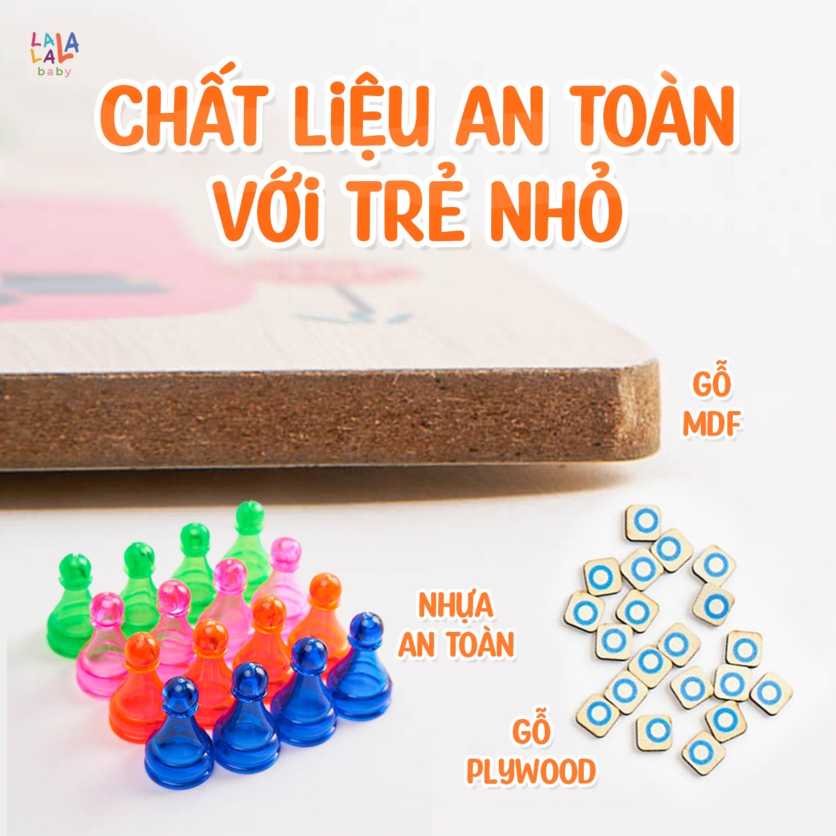 Bộ cờ Lala Boardgame 2 in 1 cờ caro và cờ cá ngựa cho bé từ 3 tuổi [Lalala Baby]