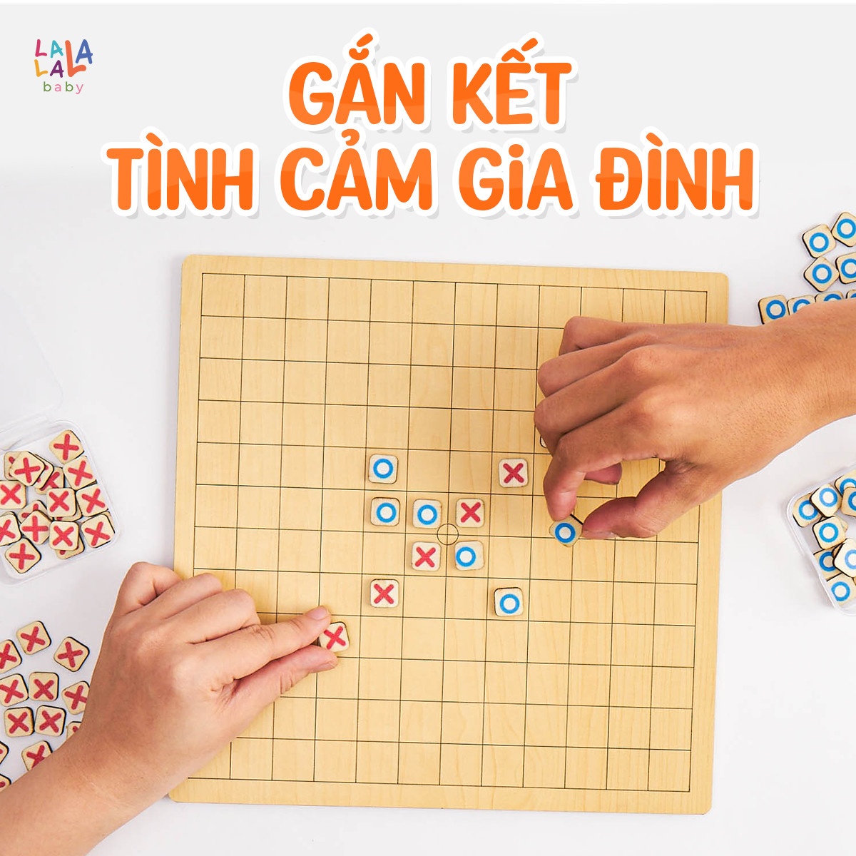 Bộ cờ Lala Boardgame 2 in 1 cờ caro và cờ cá ngựa cho bé từ 3 tuổi [Lalala Baby]