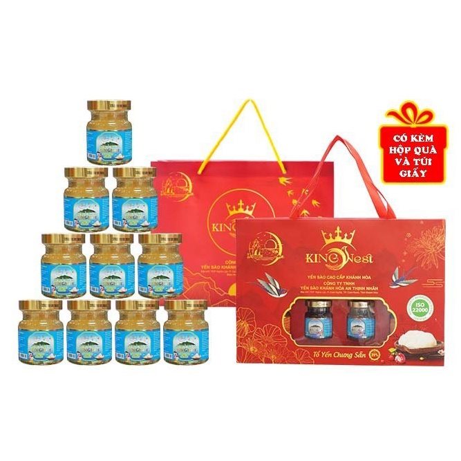 Set QUÀ Yến sào cao cấp chưng sẵn [Yến tươi 39%] - Combo 𝟏𝟎 hũ Bà Bầu