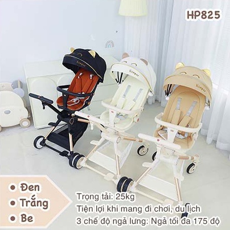 Xe đẩy du lịch 2 chiều gấp gọn cho bé Honper kèm bàn ăn và vô lăng phát nhạc HP825